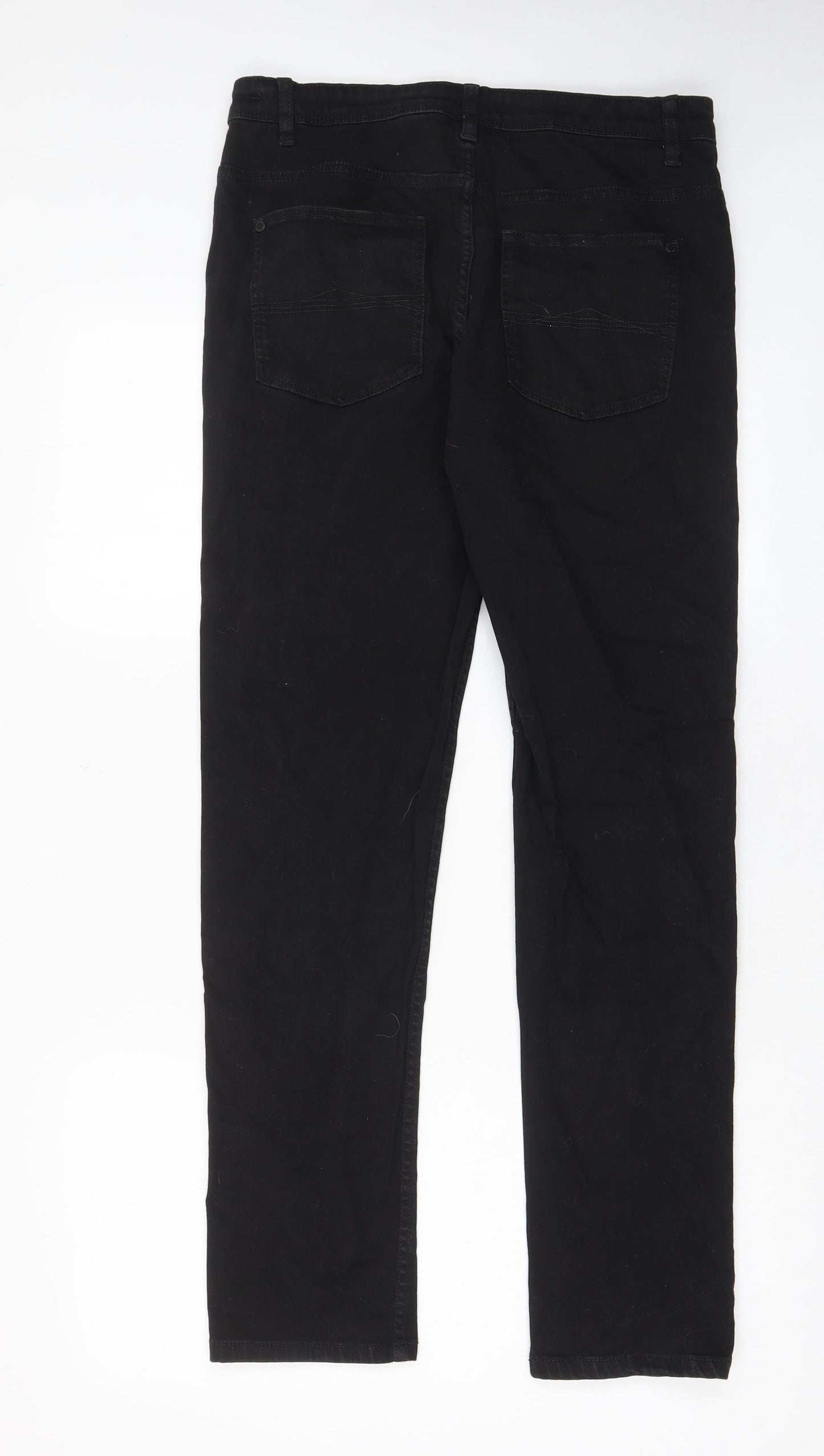 NEXT Boys Black Cotton Straight Jeans Size 10 Years L30 in Regular Zip - Pockets, Belt Loops