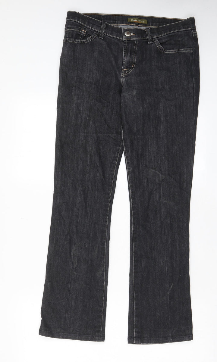 David Kahn Womens Black Cotton Straight Jeans Size 28 in L30 in Regular Zip - Pockets, Belt Loops