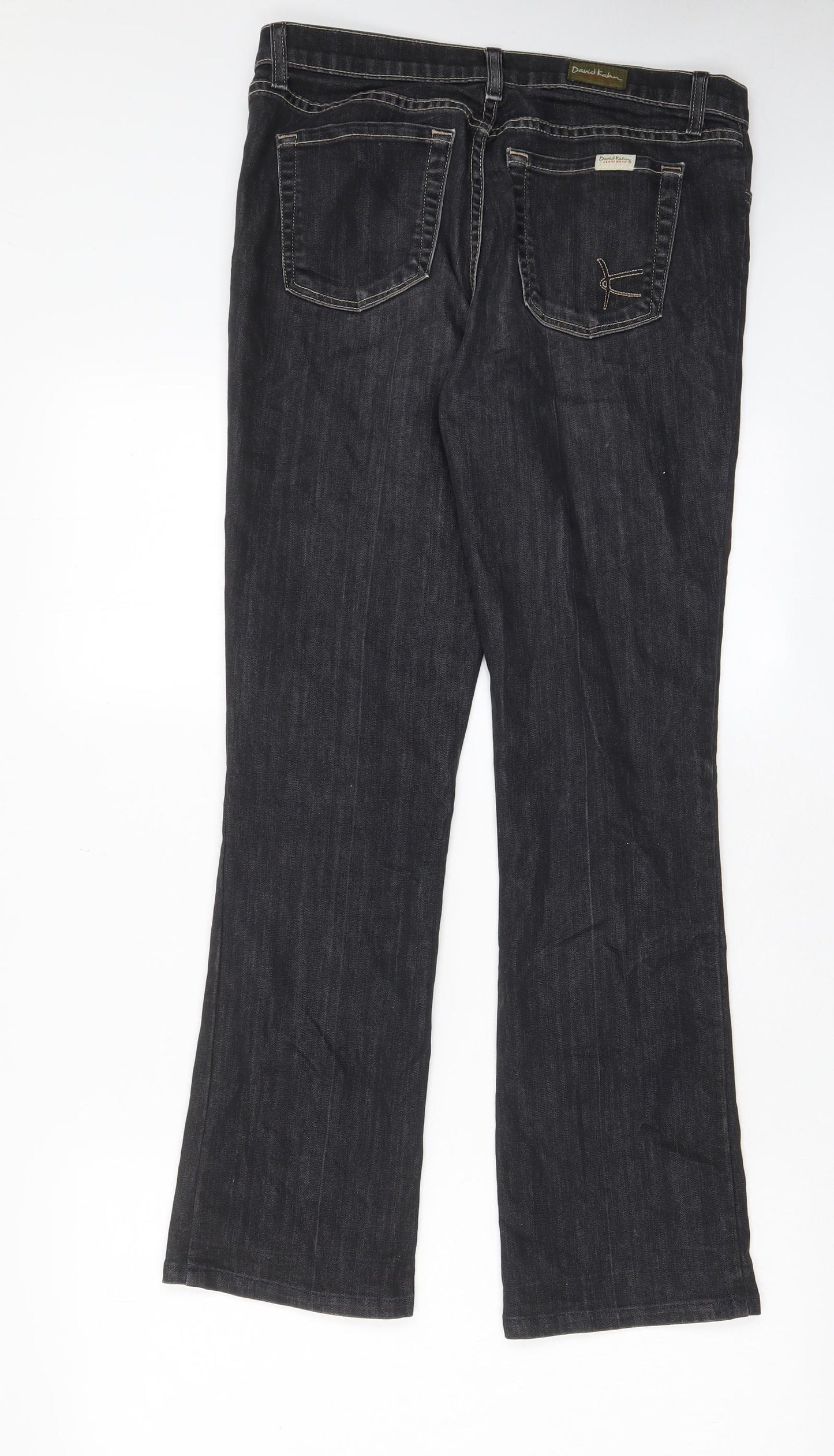 David Kahn Womens Black Cotton Straight Jeans Size 28 in L30 in Regular Zip - Pockets, Belt Loops
