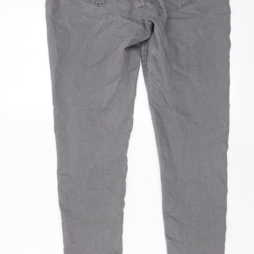 Dorothy Perkins Womens Grey Cotton Skinny Jeans Size 12 L30 in Regular - Elastic waist