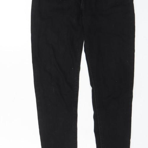 Pull&Bear Womens Black Cotton Skinny Jeans Size 6 L28 in Regular Zip - Pockets, Belt Loops