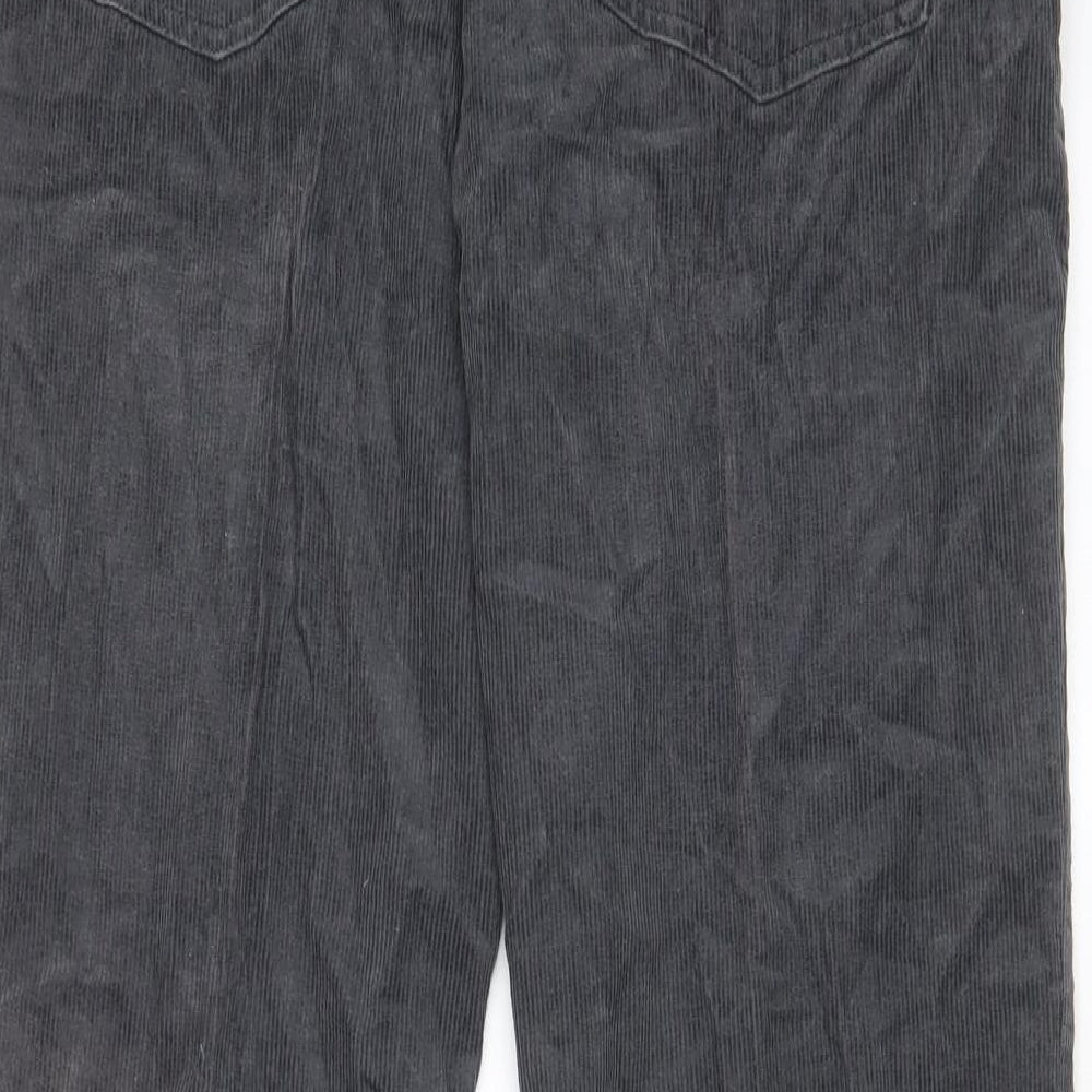 Tommy Hilfiger Mens Grey Cotton Trousers Size 32 in L30 in Regular Zip - Pockets, Belt Loops, Logo