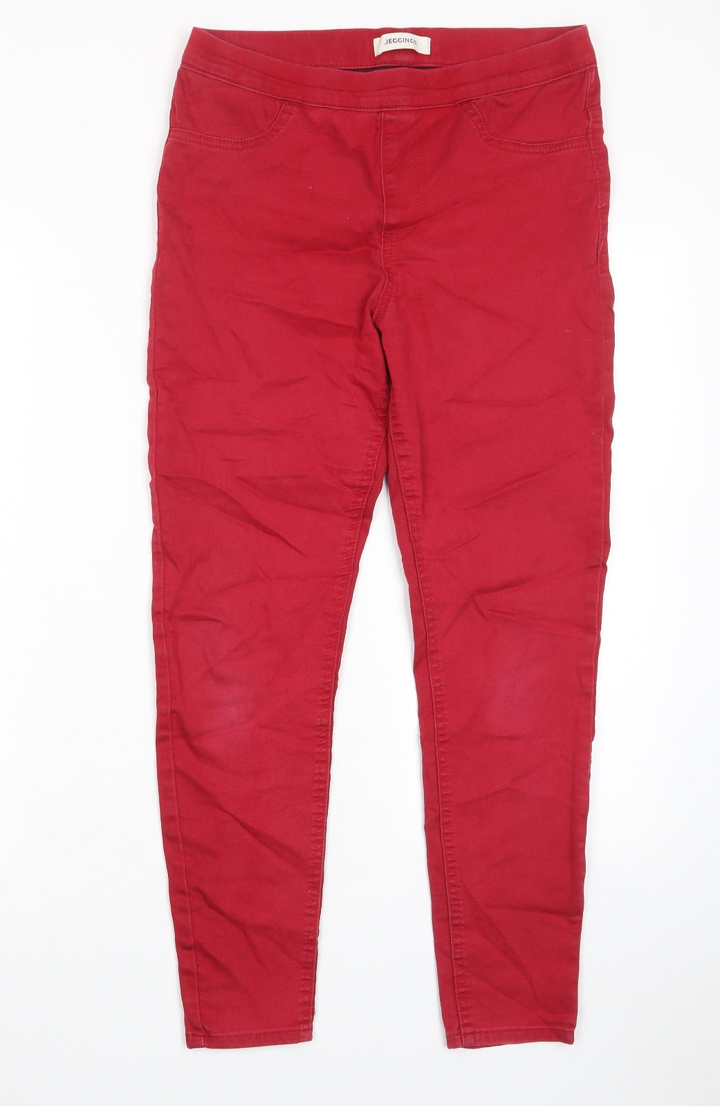 Marks and Spencer Womens Red Cotton Jegging Jeans Size 10 L26 in Regular