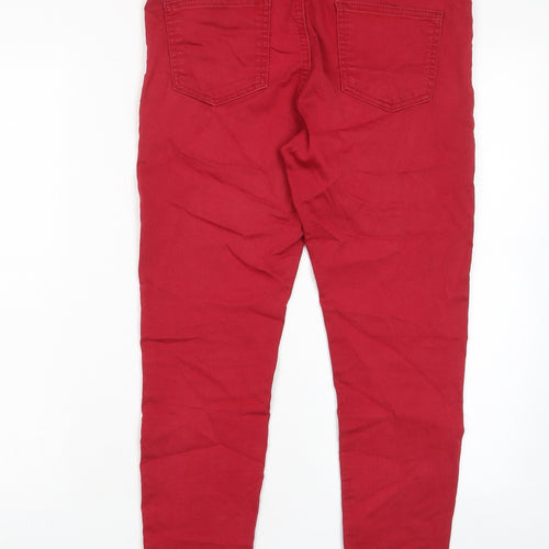 Marks and Spencer Womens Red Cotton Jegging Jeans Size 10 L26 in Regular