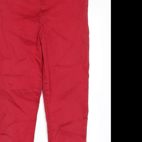 Marks and Spencer Womens Red Cotton Jegging Jeans Size 10 L26 in Regular