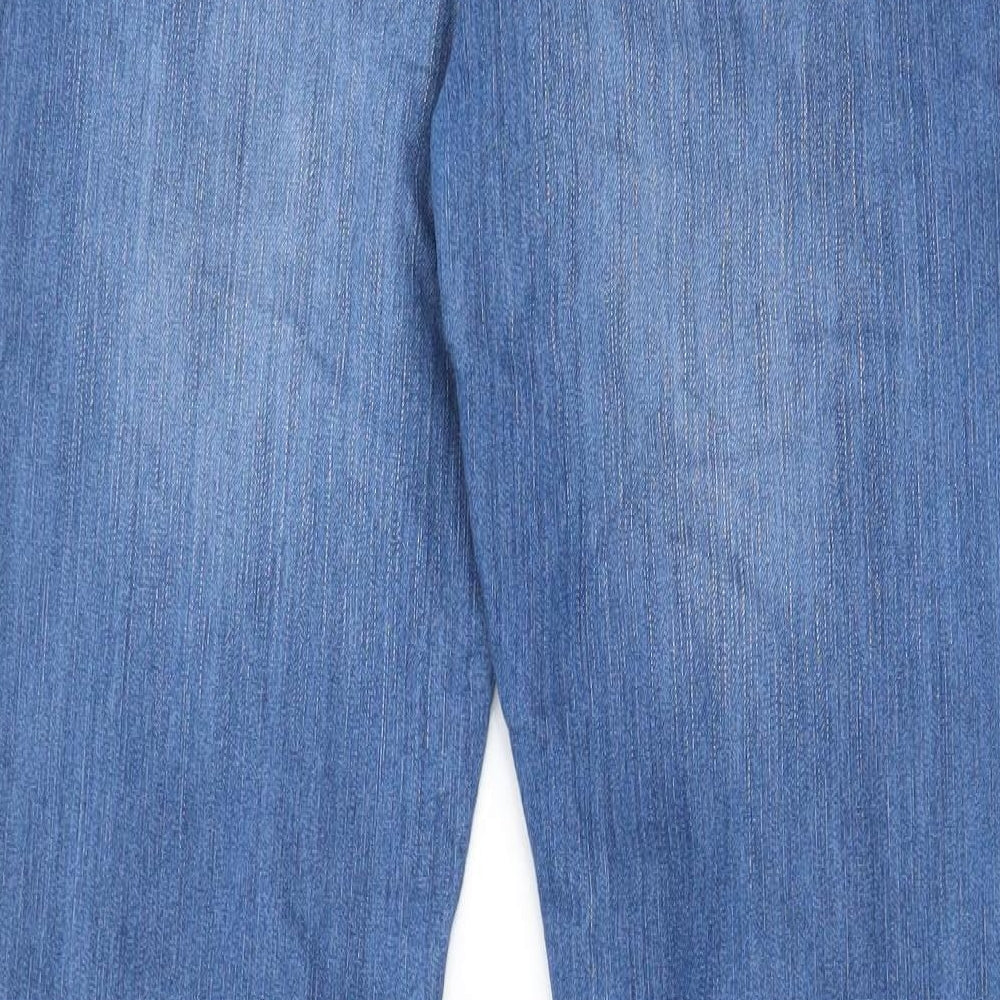 George Womens Blue Cotton Straight Jeans Size 12 L30 in Regular Zip - Pockets, Belt Loops