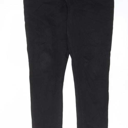 Topshop Womens Black Cotton Skinny Jeans Size 32 in L30 in Regular Zip - Pockets, Belt Loops