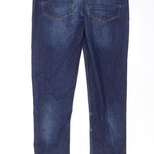 H&M Boys Blue Cotton Skinny Jeans Size 13-14 Years L27 in Regular Zip - Pockets, Belt Loops, Adjustable waist