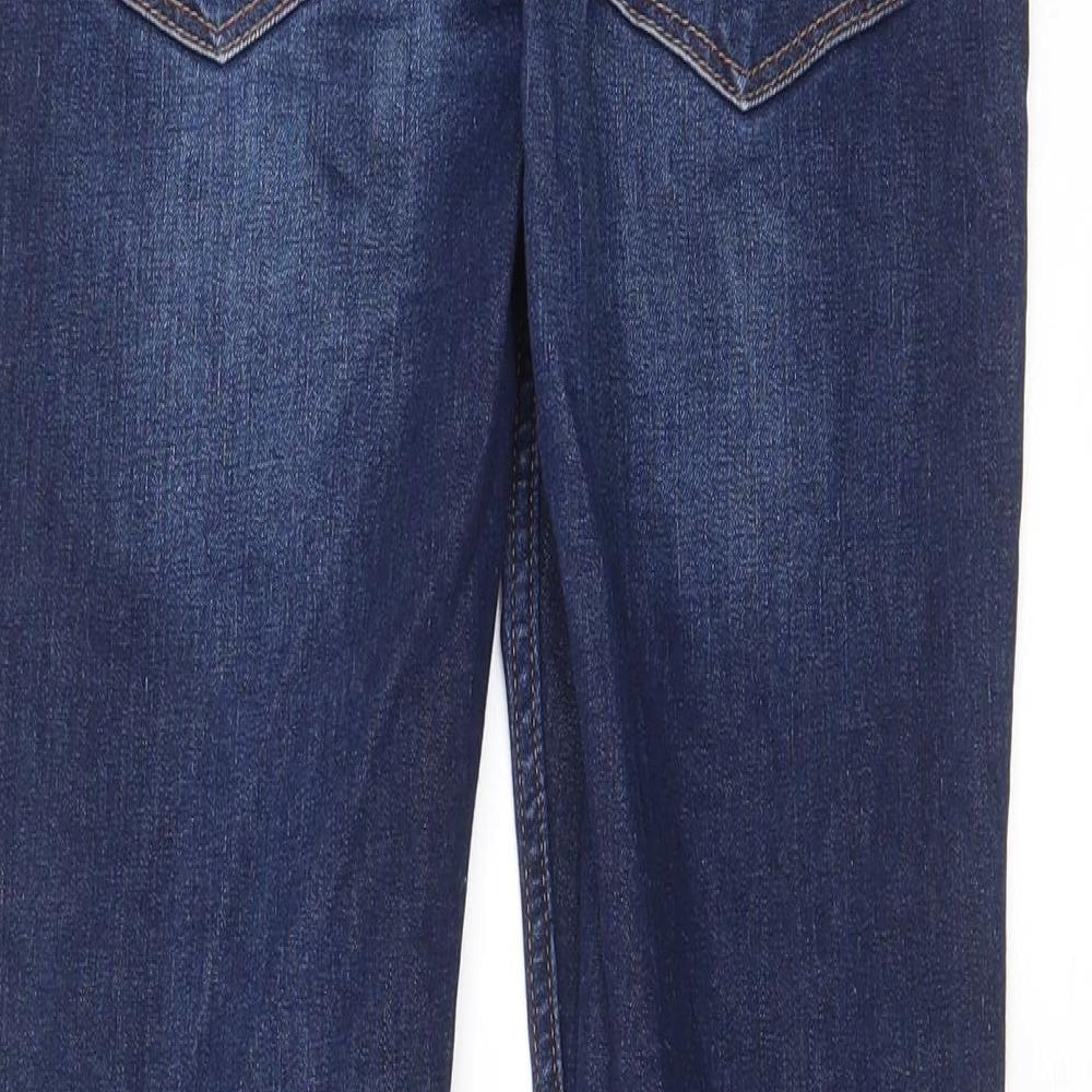 H&M Boys Blue Cotton Skinny Jeans Size 13-14 Years L27 in Regular Zip - Pockets, Belt Loops, Adjustable waist