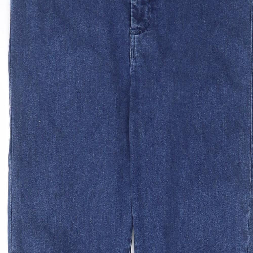 Topshop Womens Blue Cotton Skinny Jeans Size 32 in L30 in Regular Zip - Pockets, Belt Loops