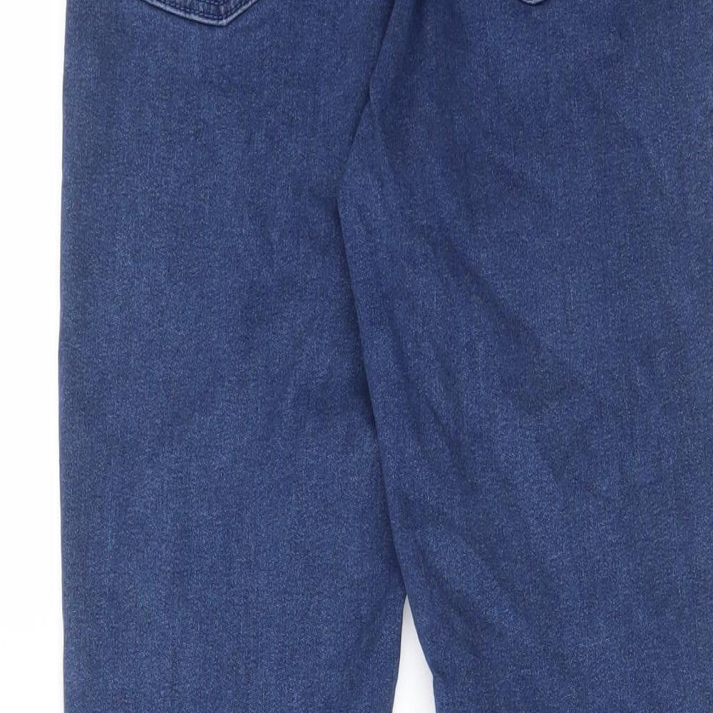 Topshop Womens Blue Cotton Skinny Jeans Size 32 in L30 in Regular Zip - Pockets, Belt Loops
