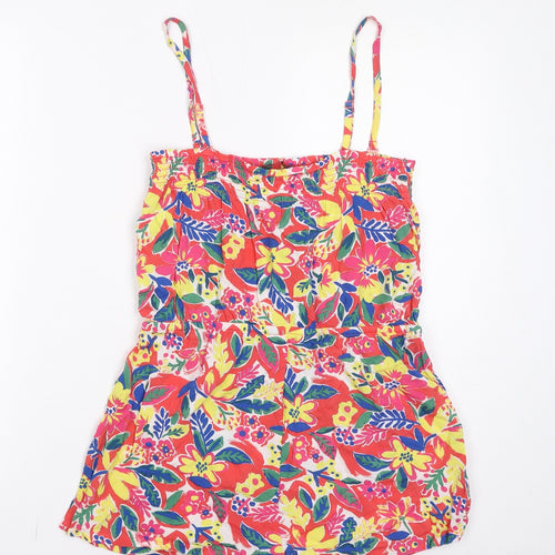 Marks and Spencer Womens Multicoloured Floral Viscose Playsuit One-Piece Size 8 Pullover
