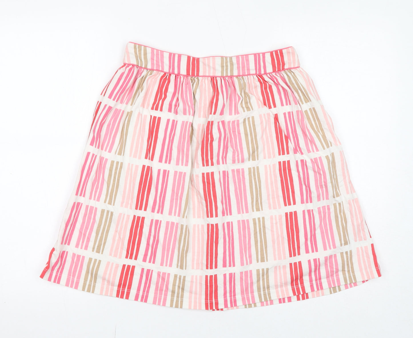 Boden Womens Pink Geometric Cotton Mini Skirt Size 12 Zip - Pockets
