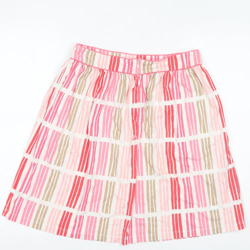 Boden Womens Pink Geometric Cotton Mini Skirt Size 12 Zip - Pockets