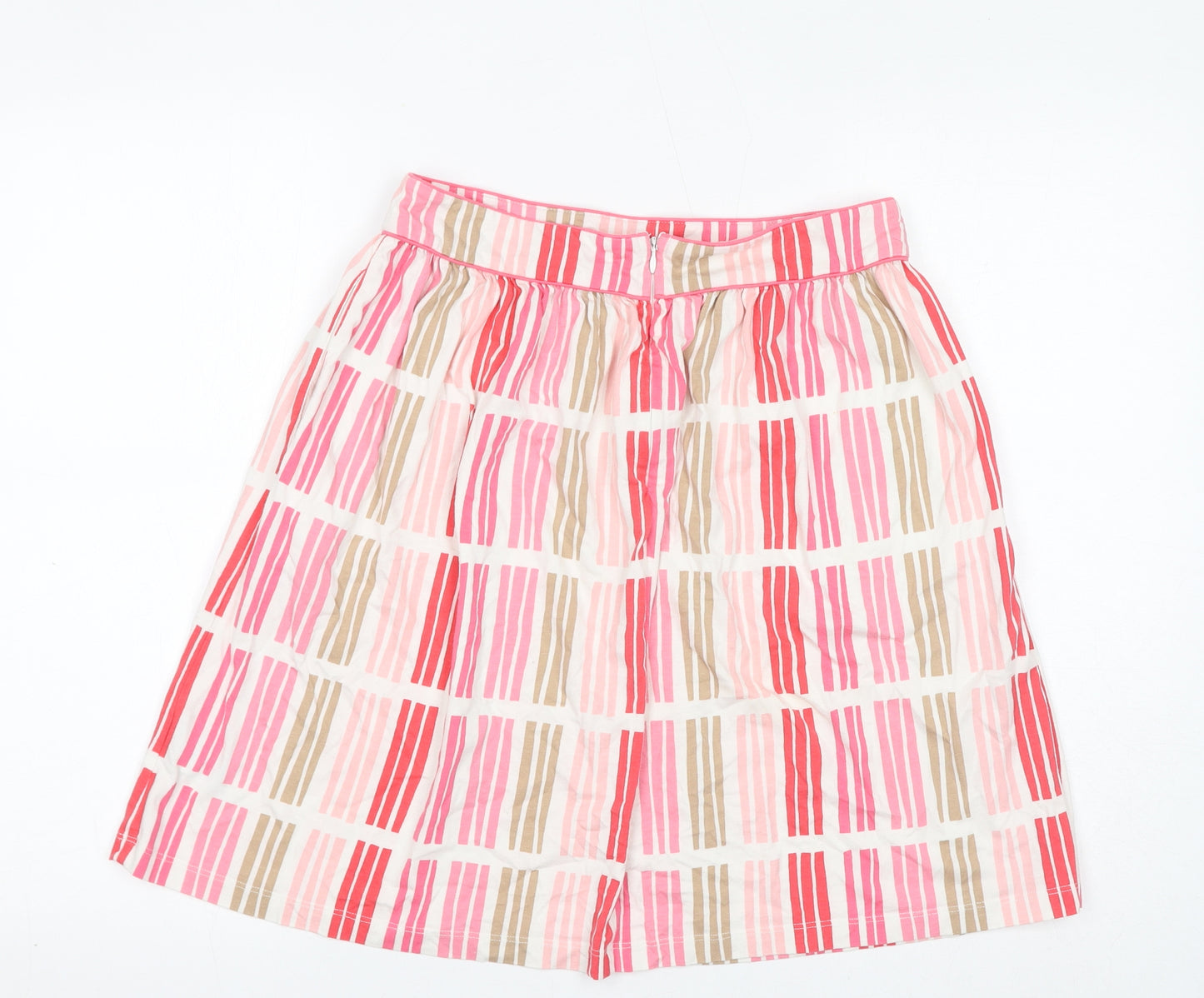 Boden Womens Pink Geometric Cotton Mini Skirt Size 12 Zip - Pockets