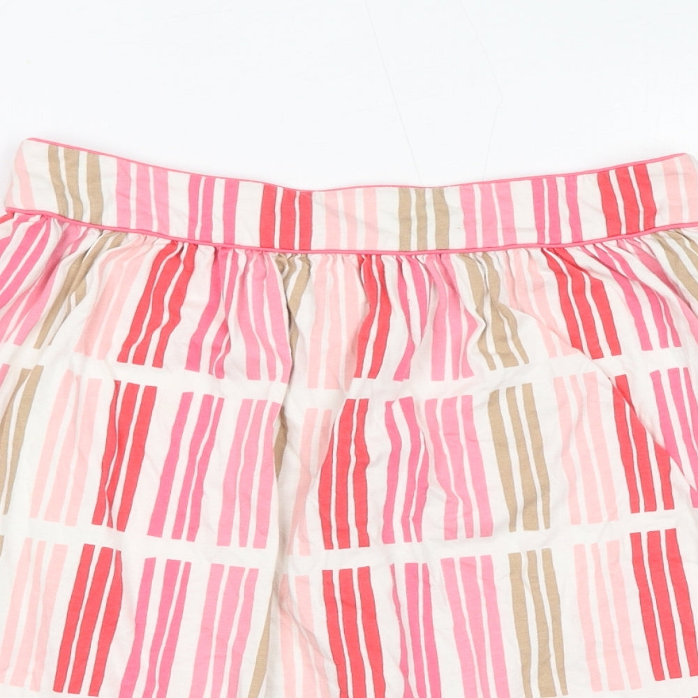 Boden Womens Pink Geometric Cotton Mini Skirt Size 12 Zip - Pockets
