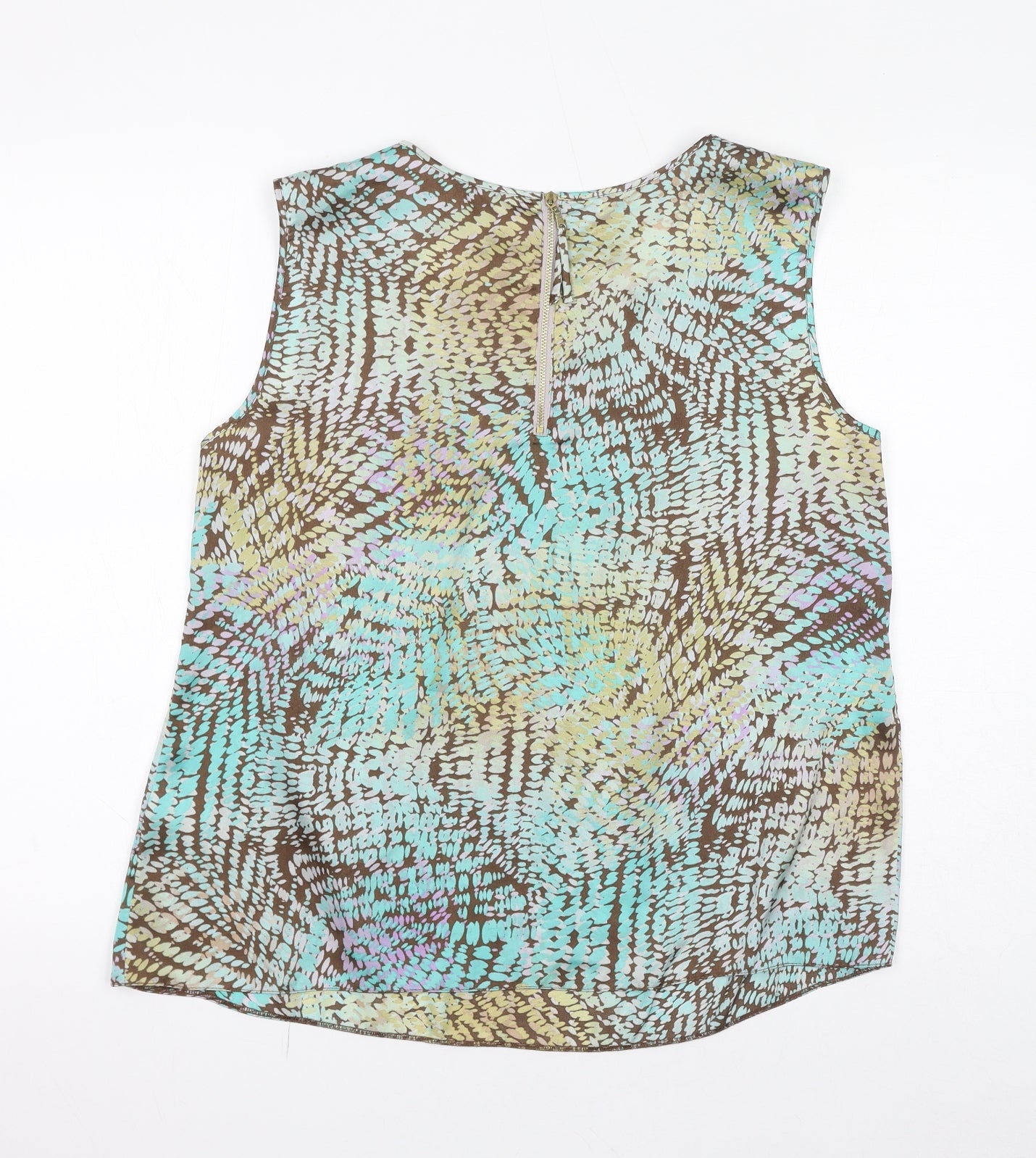 Marks and Spencer Womens Multicoloured Geometric Polyester Basic Tank Size 18 Round Neck