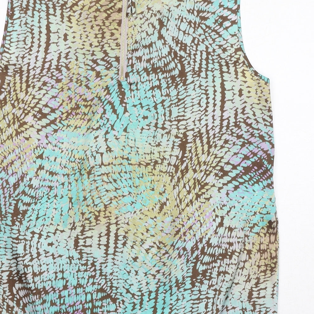 Marks and Spencer Womens Multicoloured Geometric Polyester Basic Tank Size 18 Round Neck