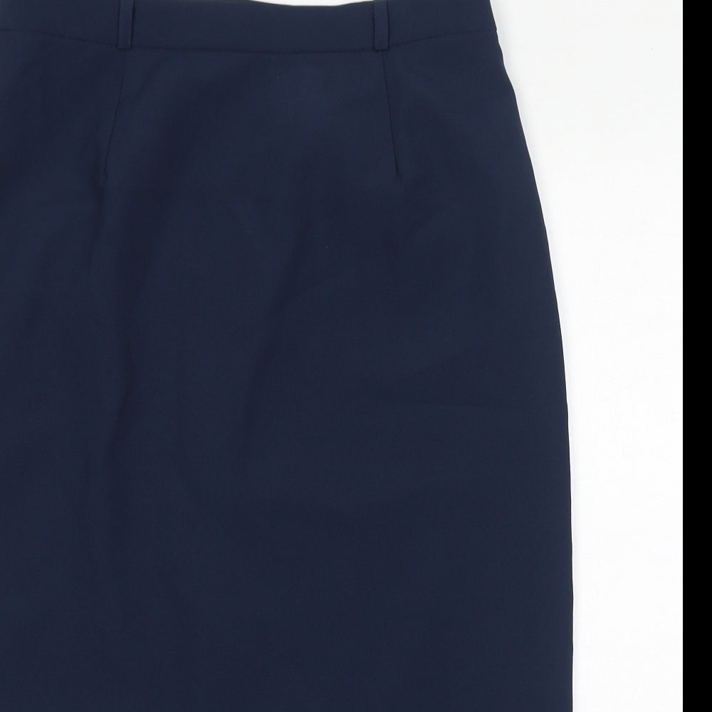 Daxon Womens Blue Polyester Straight & Pencil Skirt Size 16 Zip