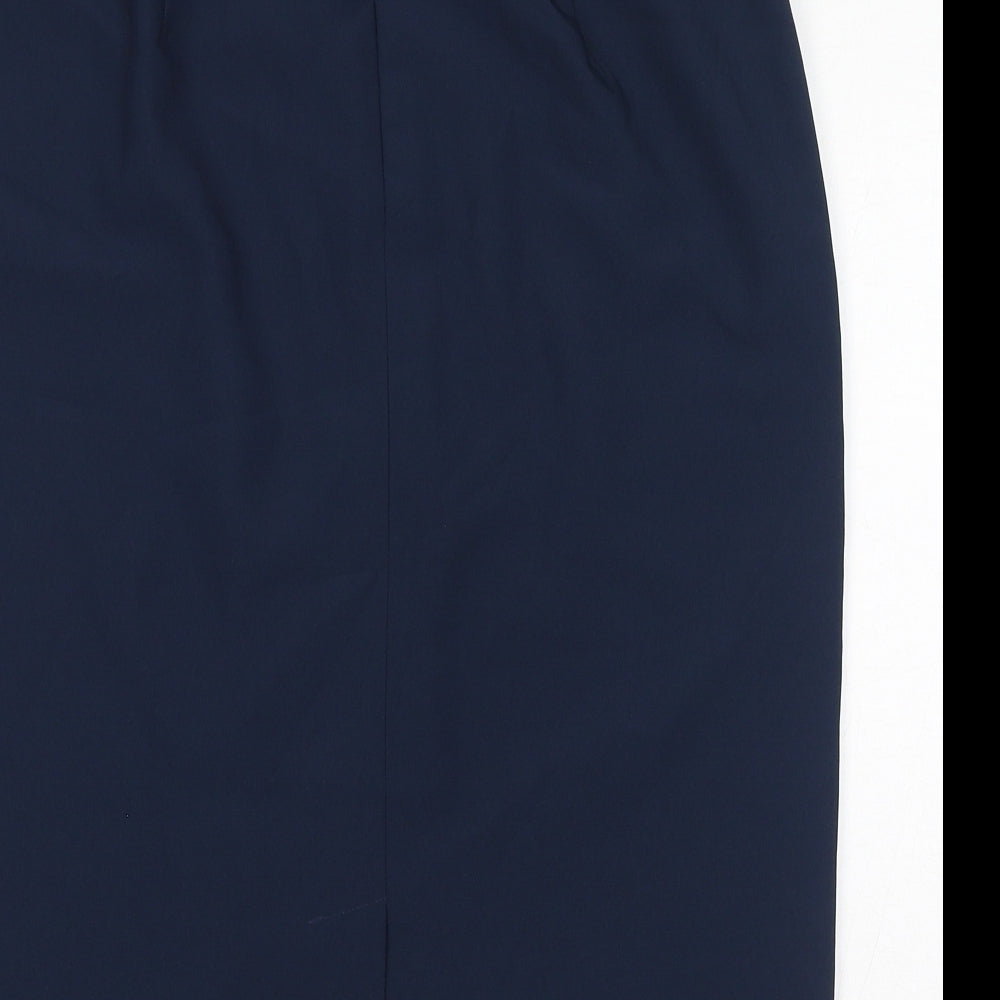 Daxon Womens Blue Polyester Straight & Pencil Skirt Size 16 Zip