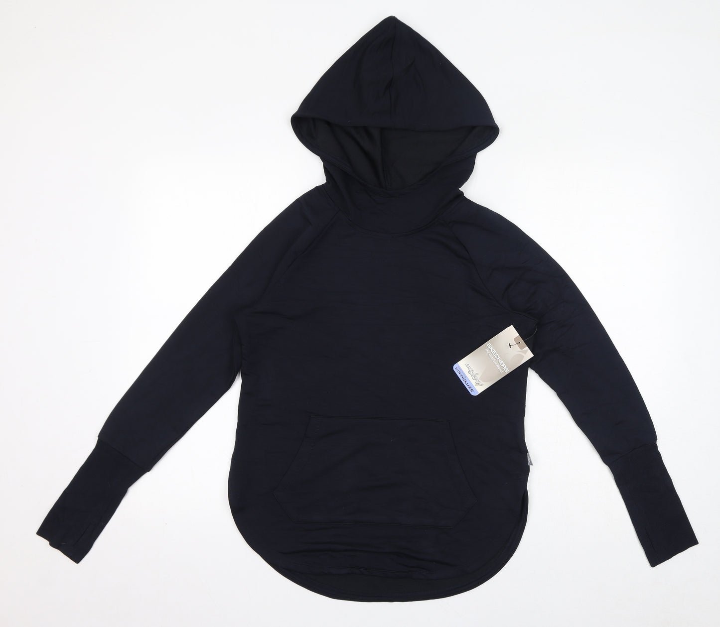 Skecher8 Womens Blue Viscose Pullover Hoodie Size S Pullover