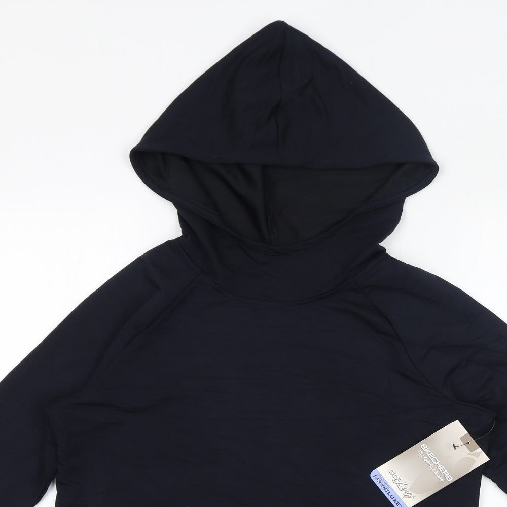 Skecher8 Womens Blue Viscose Pullover Hoodie Size S Pullover