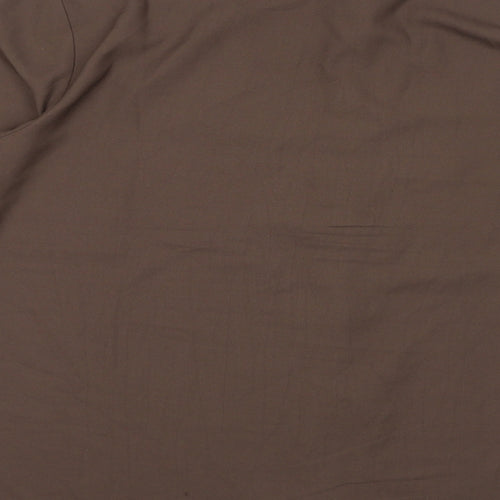 Destello Womens Brown Polyester Basic Button-Up One Size Collared