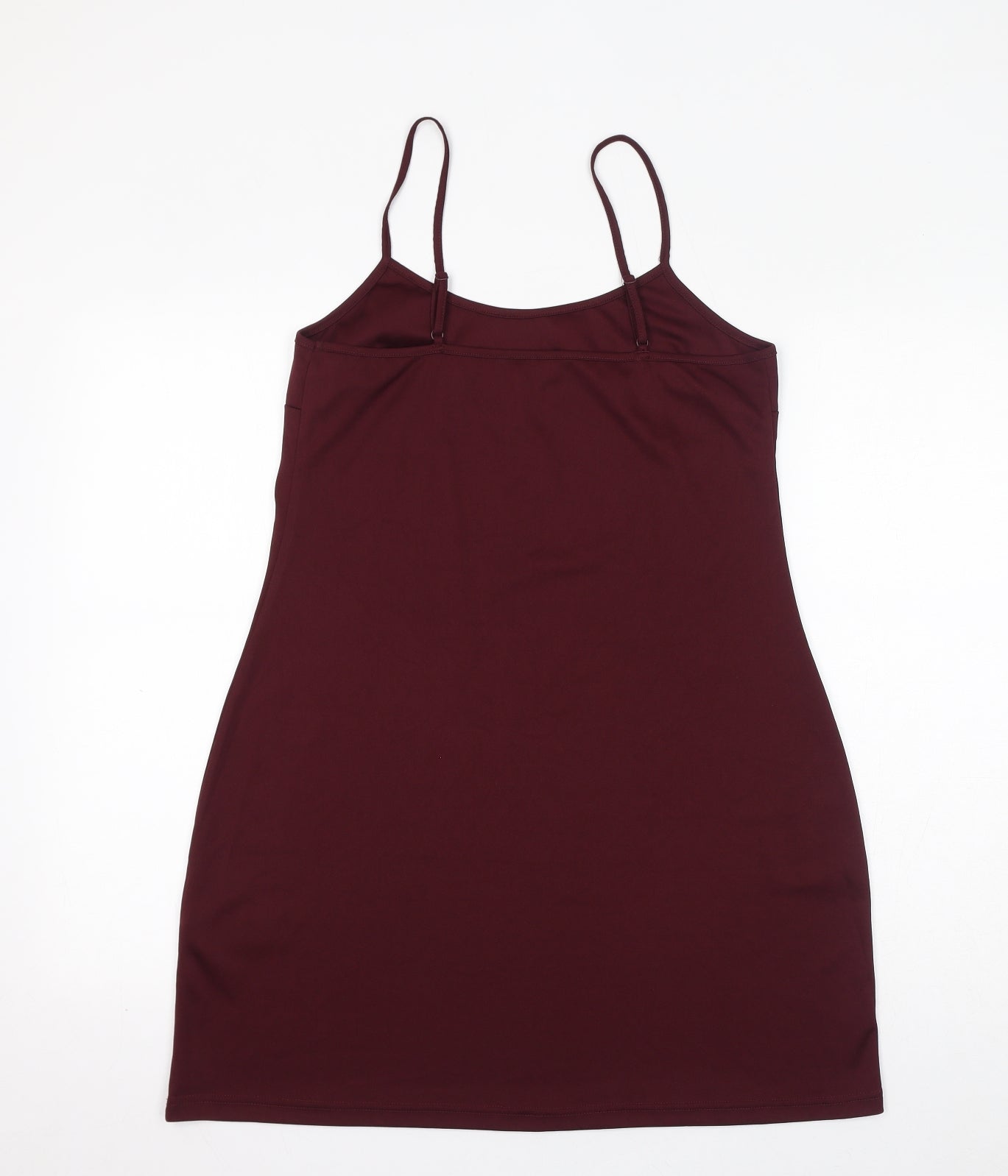 New Look Womens Red Polyester Tank Dress Size 12 Round Neck Pullover