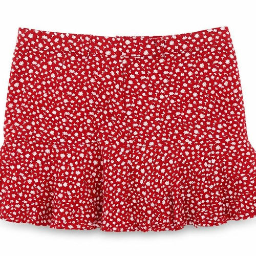 Review Womens Red Floral Viscose Skort Skirt Size S Zip