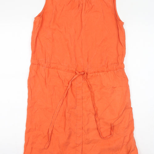 Gap Womens Orange Lyocell Tank Dress Size M Round Neck Button