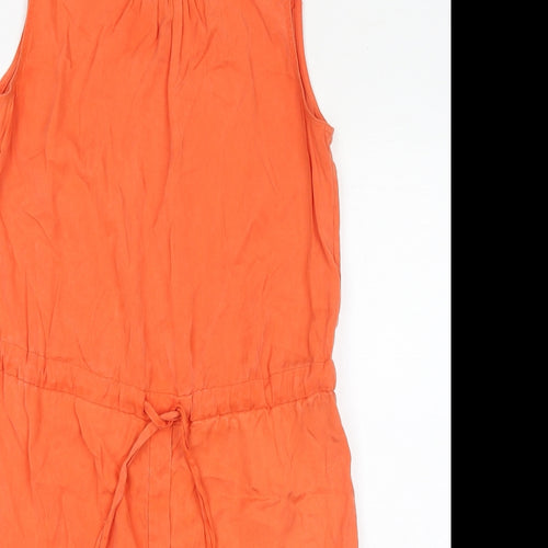 Gap Womens Orange Lyocell Tank Dress Size M Round Neck Button