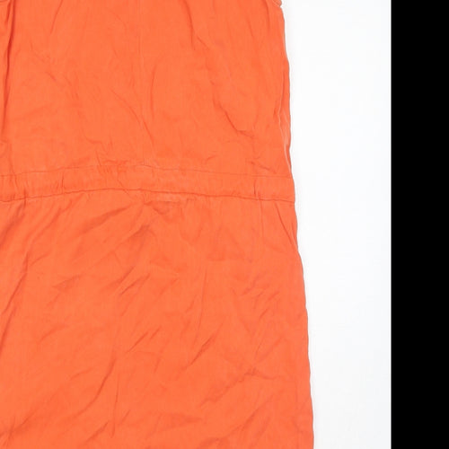 Gap Womens Orange Lyocell Tank Dress Size M Round Neck Button