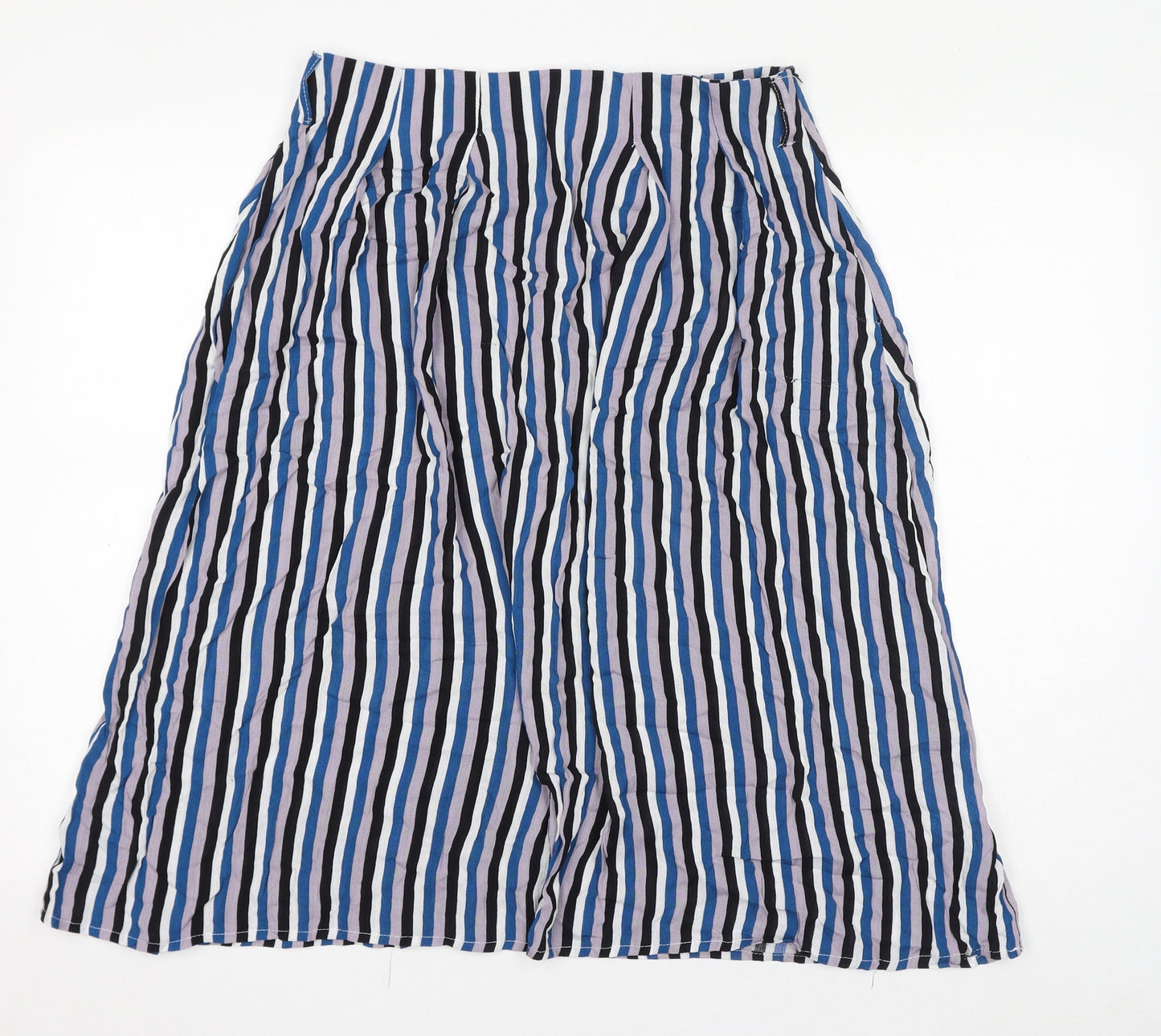 Sweewë Womens Multicoloured Striped Polyester A-Line Skirt Size L Zip