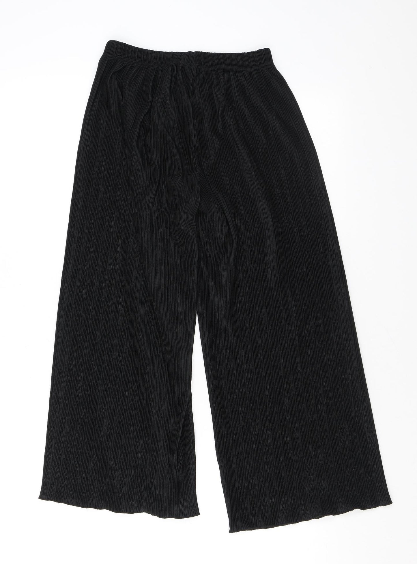 Zara Girls Black Polyester Cropped Trousers Size 9 Years L21 in Regular Pullover