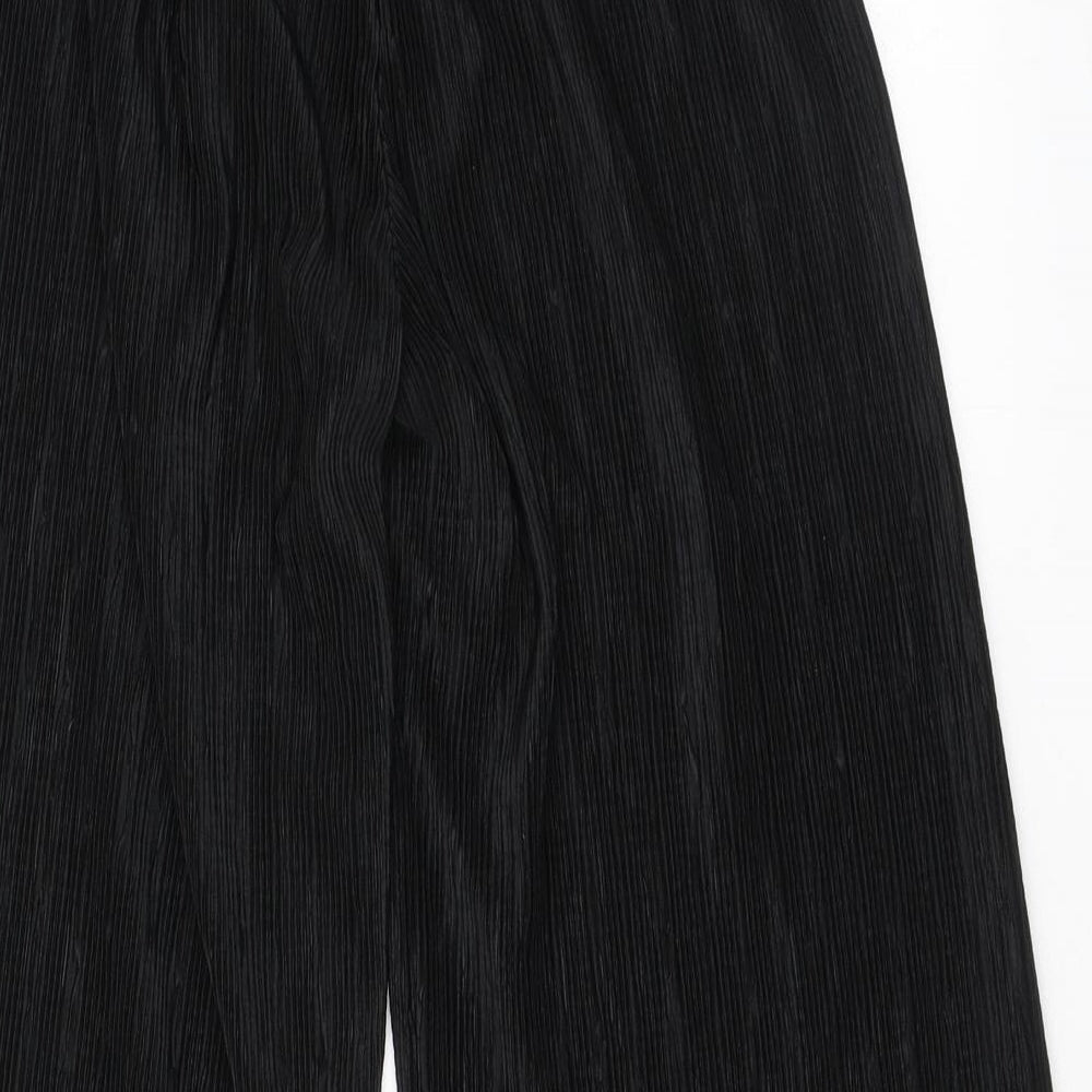 Zara Girls Black Polyester Cropped Trousers Size 9 Years L21 in Regular Pullover