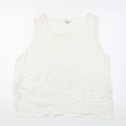 Spring Womens White Viscose Basic Tank Size 16 Roll Neck