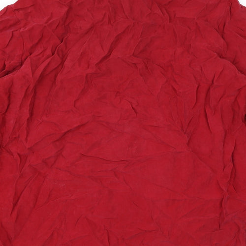 Marks and Spencer Womens Red Cupro Basic Button-Up Size 16 Collared