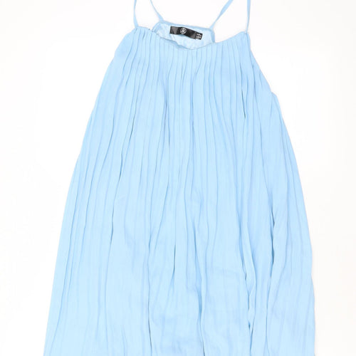 Missguided Womens Blue Polyester Camisole Tank Size 10 V-Neck - Pleated
