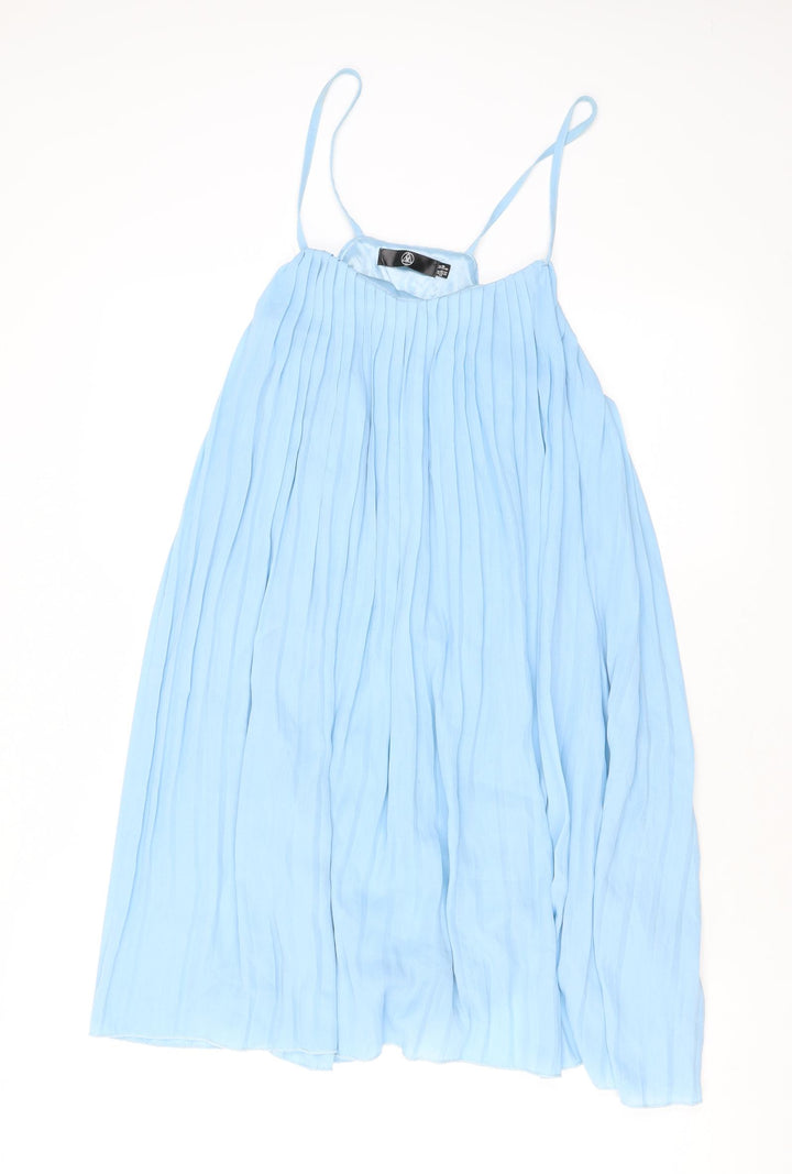 Missguided Womens Blue Polyester Camisole Tank Size 10 V-Neck - Pleated