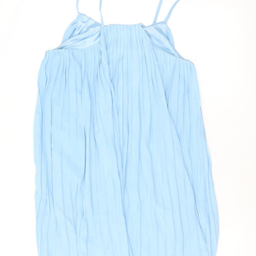 Missguided Womens Blue Polyester Camisole Tank Size 10 V-Neck - Pleated