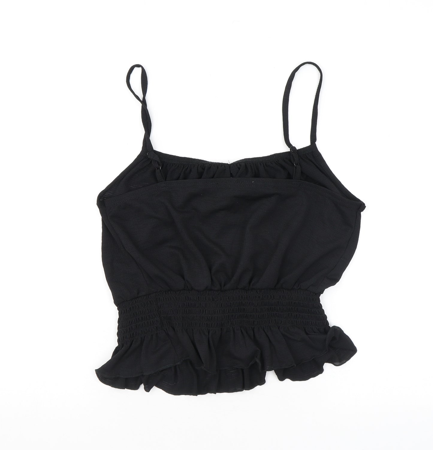 New Look Womens Black Polyester Camisole Tank Size 14 Square Neck