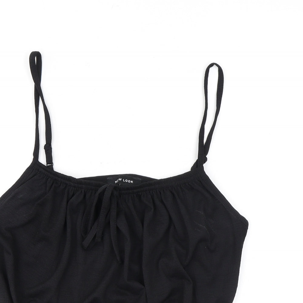 New Look Womens Black Polyester Camisole Tank Size 14 Square Neck