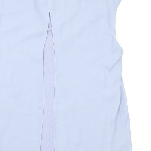John Lewis Womens Blue Polyester Basic Blouse Size 12 V-Neck
