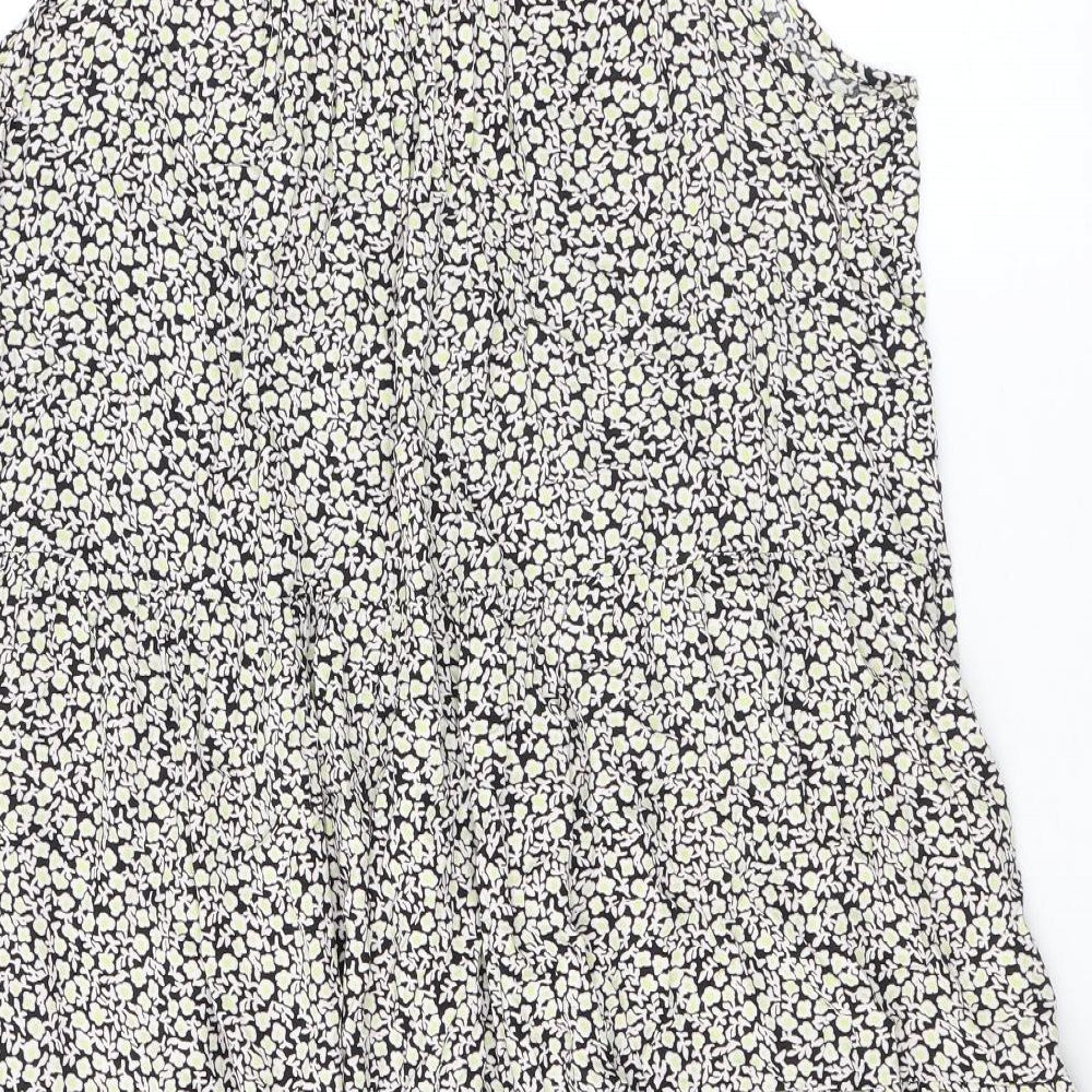 H&M Womens Multicoloured Floral Viscose Mini Size L Scoop Neck Pullover