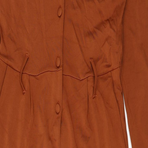 & Other Stories Womens Brown Polyester Jumpsuit One-Piece Size 6 L25 in Button