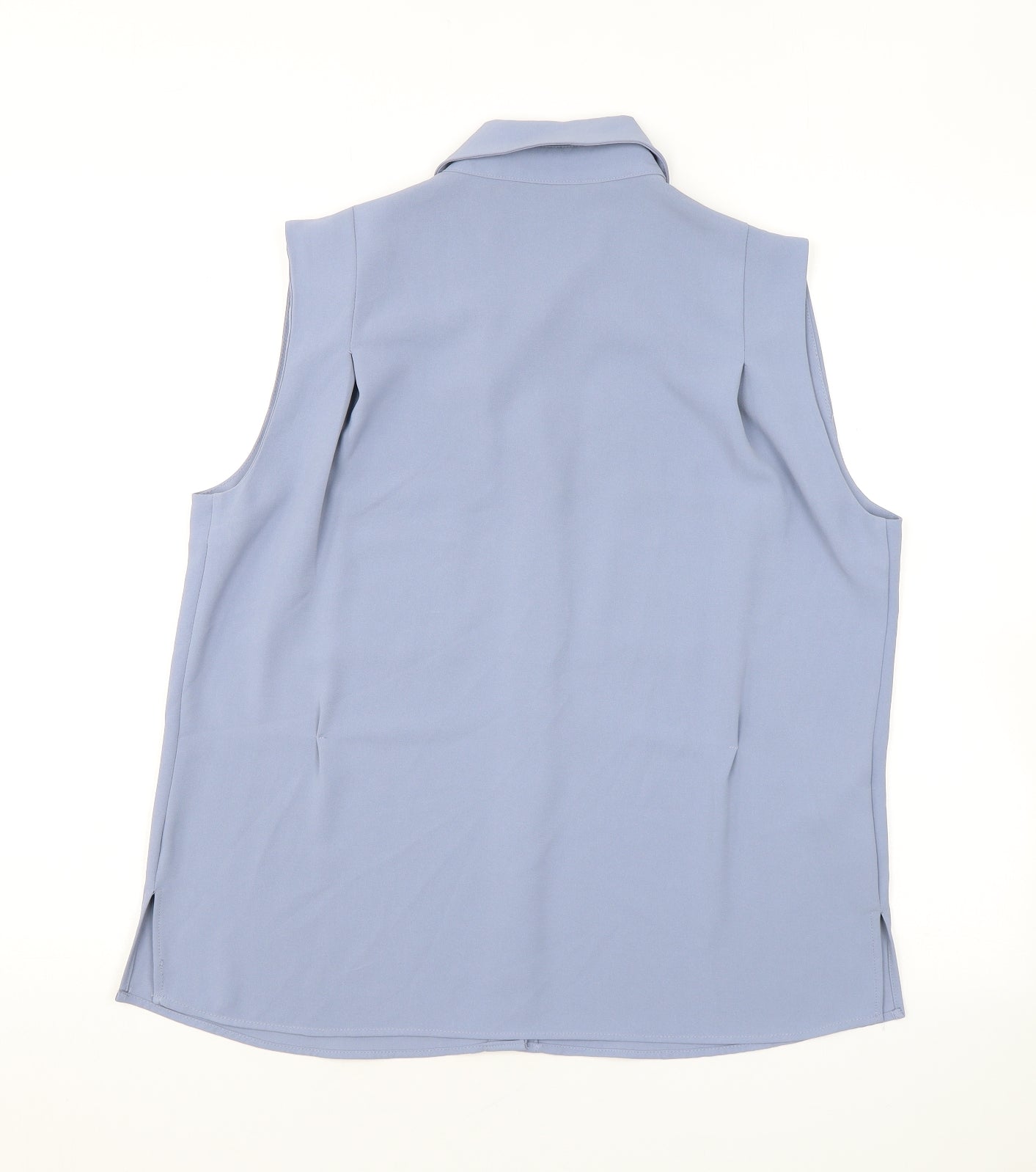 Mango Womens Blue Polyester Basic Button-Up Size M Collared