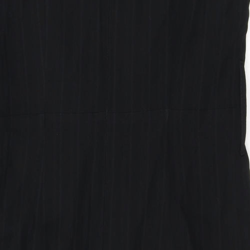 Autograph Womens Black Acetate Pencil Dress Size 14 Boat Neck Zip