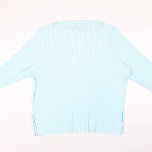 Marks and Spencer Womens Blue Polyester Basic Blouse Size 20 Boat Neck