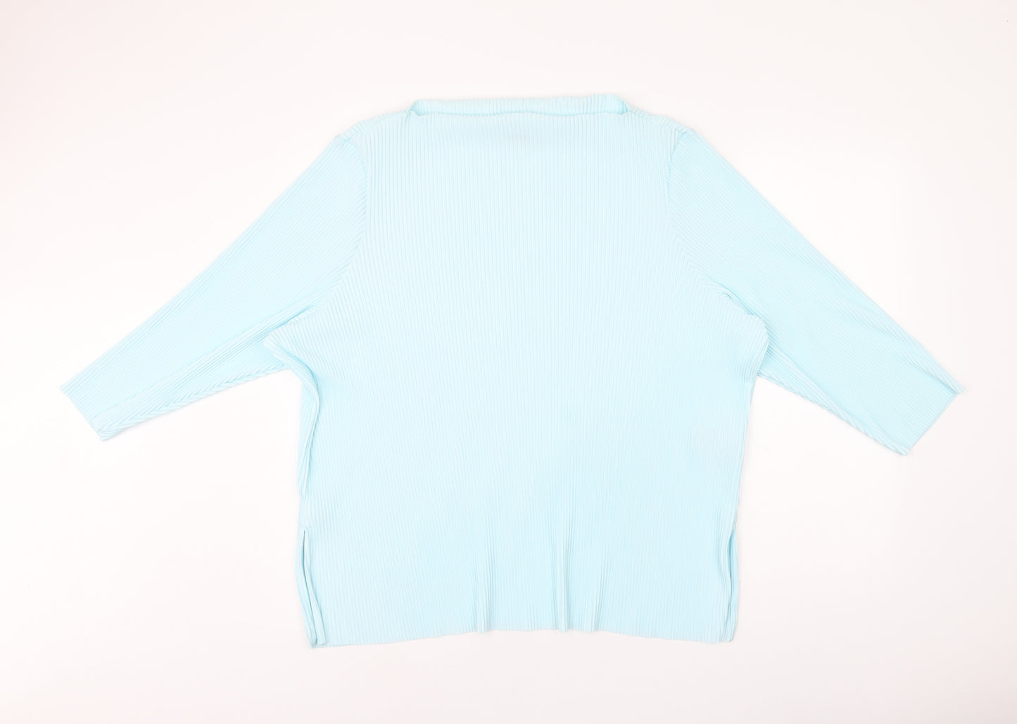 Marks and Spencer Womens Blue Polyester Basic Blouse Size 20 Boat Neck