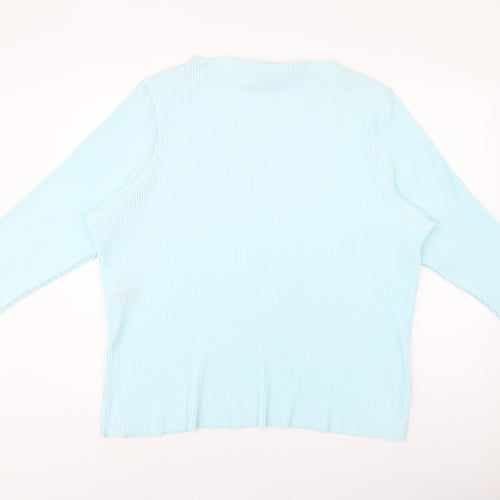 Marks and Spencer Womens Blue Polyester Basic Blouse Size 20 Boat Neck